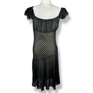 Black Mesh Babydoll Dress Womens Size‎ XL (Runs Small) Whimsigoth Fairy Flutter